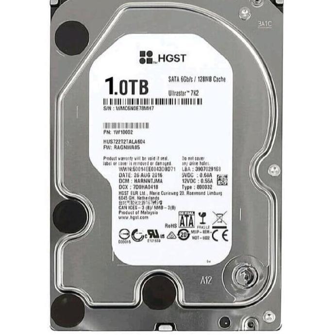 HARDISK 1TB HDD 1TB Internal Pc Harddisk Cctv PC 3.5" Sata HGST Storage A2