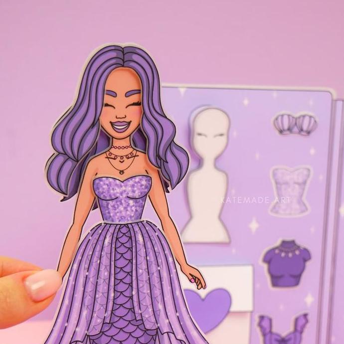 Thebest- PAPER DOLL OUTFIT MERMAID//PAPER BOOK//MAINAN EDUKASI//PAPER DOLL