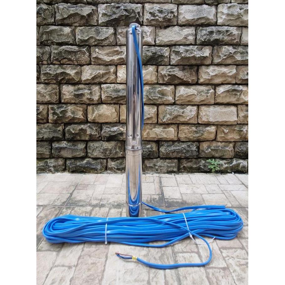 Maxpump 3Sjm2.5/20 Pompa Satelit 3Inch 1Hp Dengan Kabel Biru 50M & Kontrol Box Untuk Pompa Submersib