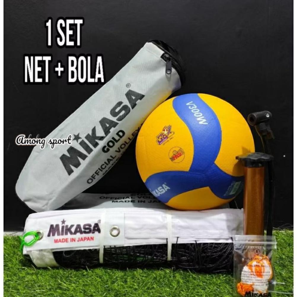 PREMIUM 1 SET NET VOLI IMPORT & BOLA VOLI MIKASA PROLIGA ORIGINAL SIZE 5