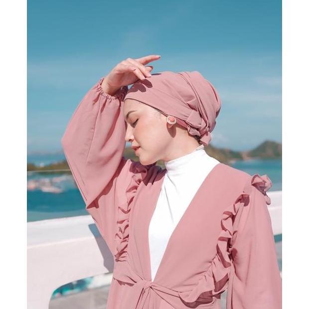 Thebest- Koyu Hijab Turban Instant / Pasmina Instant Ceruti Turban