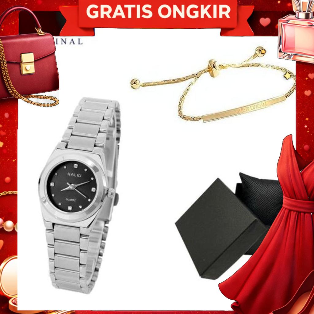 Promo Jam Couple Halei Anti Air Original Bonus Gelang Titanium Dan Kotak Bisa Cod ( Dsh-014 )Tahan A