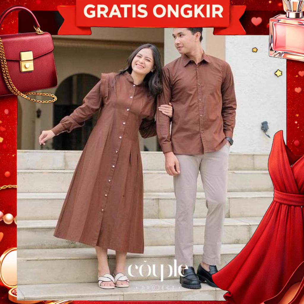 Couple Project Nostalgia Collection - Baju Couple Pasangan Keluarga Dress & Kemeja Panjang  Katun Ca