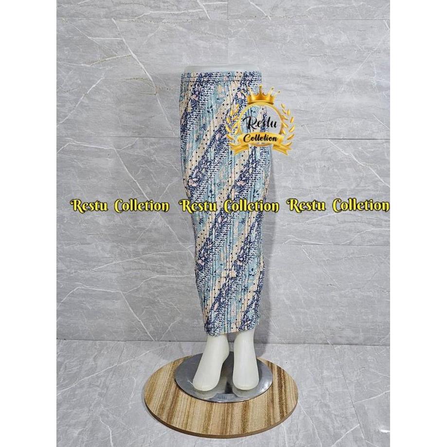 DR344 - Rok Plisket Span Batik Anak Wanita Bawahan Kebaya Kondangan Bahan Semi Sutra Foil Premium Pe