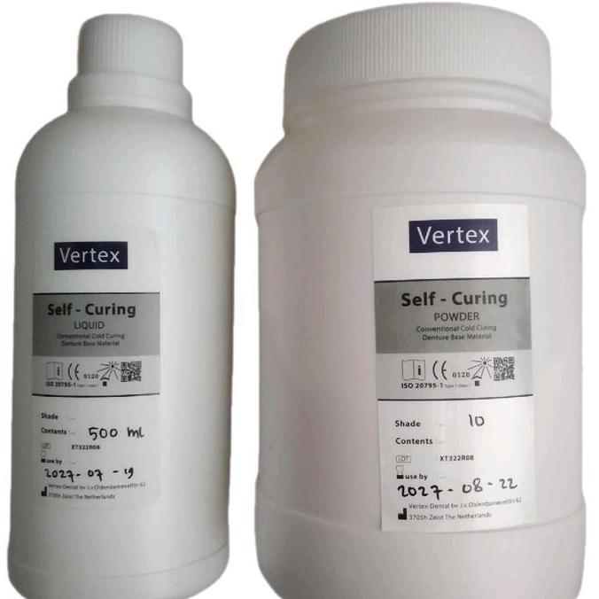 Powder Self Curing Vertex 1000 Gram ( Acrylic ) Mulut Bubuk Vertex Otomatis