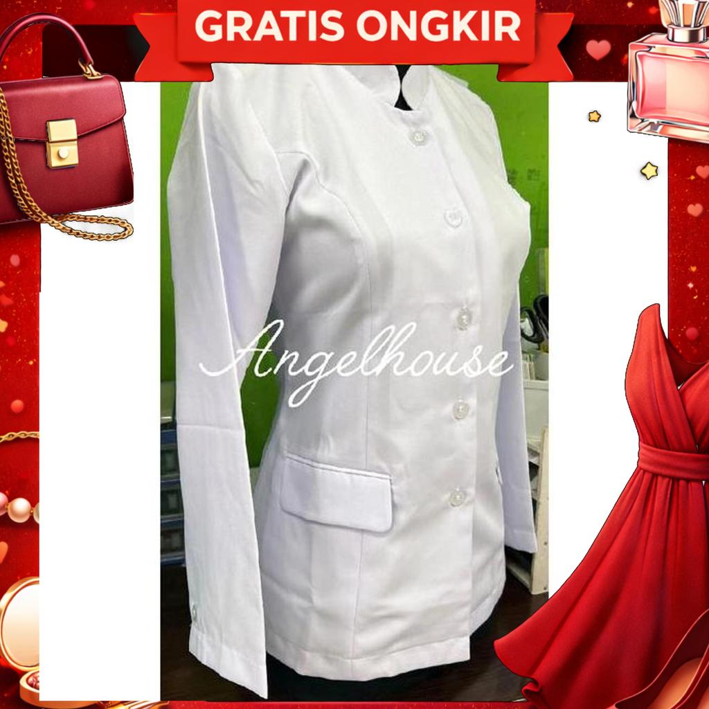 Premium Seragam Dinas Baju Pdh Putih Pppk / Asn P3K/ Asn / Pns /Guru/Dinkes Putih Wanita
