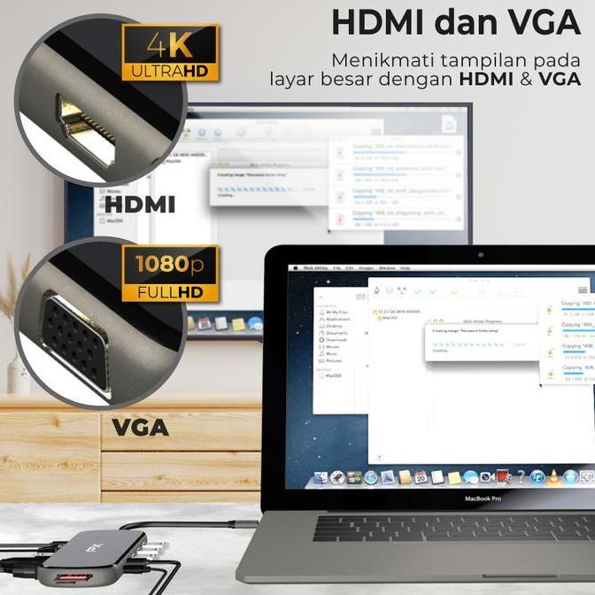 Gaskita- Usb Hub Converter Type C Hub Adapter Laptop Macbook Ipad Tablet Type C 3.1 To Hdmi 4K Usb 3