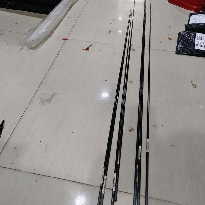 Fhistik- Bahan Carbon Solid Blank Joran Label Putih 100 120 150 Cm Solid Carbon Kilap