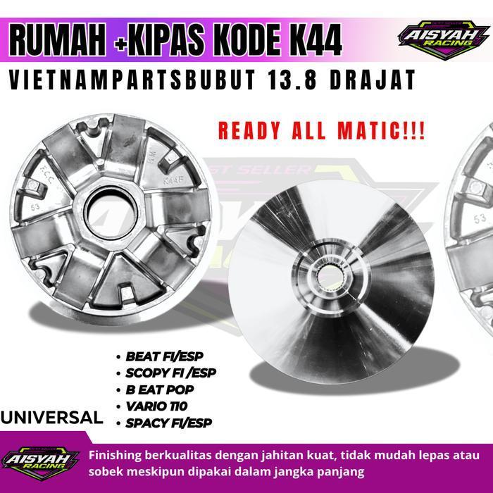 Paket 1 Set Custom Rumah Roller + Kipas Pulley Bubut 13,8 Vario, Beat Rumah Roller Nmax Aerox Rumah 