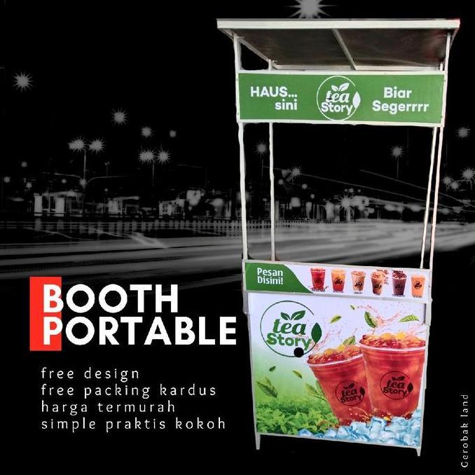 Terlaris Booth Portable Meja Lipat Gerobak Jualan Custom