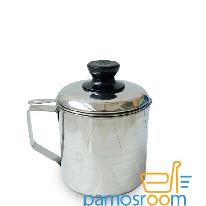 Terpopuler- Pamosroom Oil Pot Stainless Steel 1100 Ml Wadah Minyak Goreng Bekas