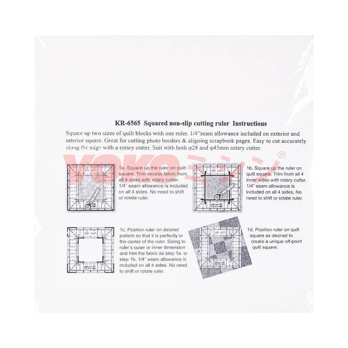 TERLARIS Square Quilting Template Set - Penggaris Pola Persegi 12 inch -KR-0125
