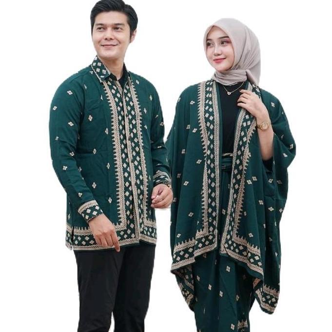 Couple Batik Cardigan Baju Kondangan Kebaya Wanita Kekinian Pasangan Sarimbit Motif Simple Atasan Ke