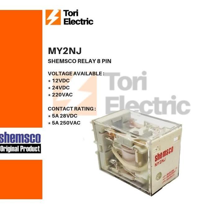 Kirimlangsung- Relay Shemsco My2Nj Relay 8 Pin 5A 12V Dc 24V Dc 220V Ac