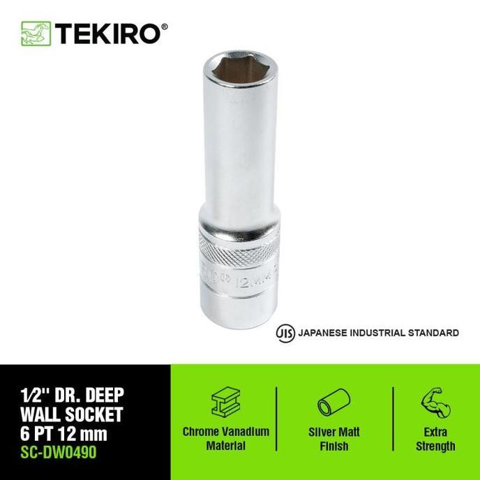 Alatlengkap- Mata Sok Panjang 12 Mm Dr.1/2" Tekiro Kunci Sok 12Mm Deep Waal