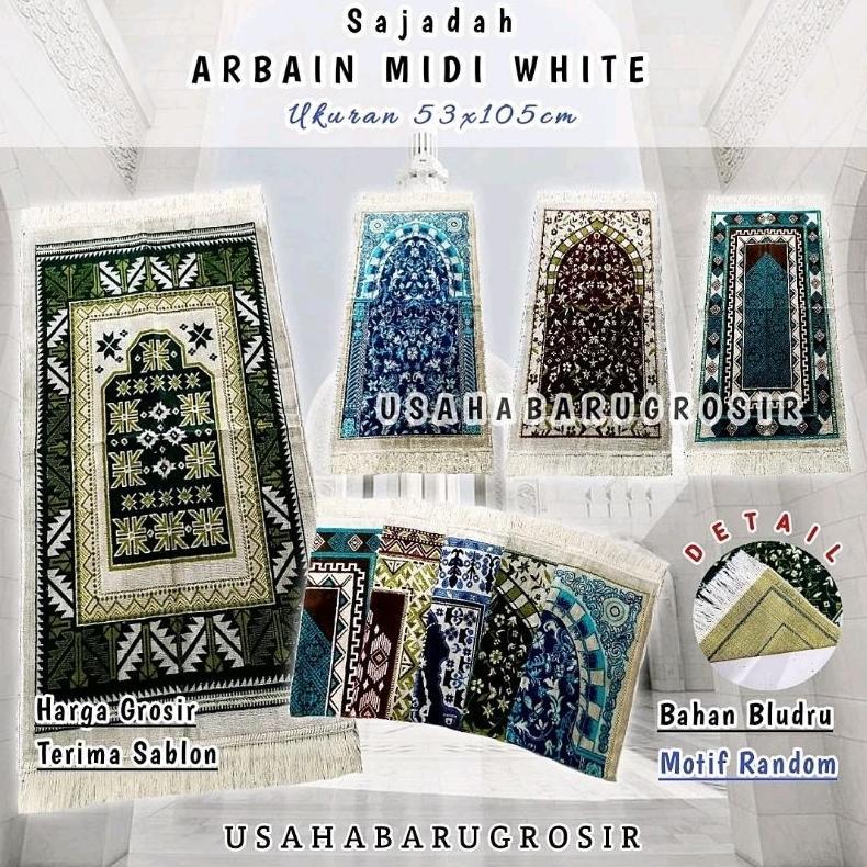 READY Grosiran Sajadah Carpet Arbain Bludru ISI 10 POTONG Midi ukuran 55x100cm turki turkiye bulu