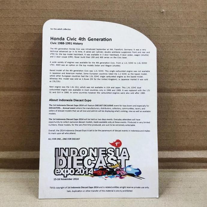 Hotwheels Indonesia Diecast Expo 2014 1990 Honda Civic EF #1 of 100