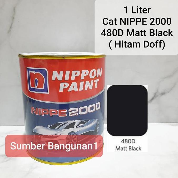 Cat otomotif Matt Black 480D NIPPE 2000 hitam doff dop duco 1kg besi