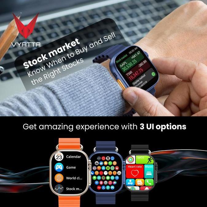 Vyatta Fitme U Max Smartwatch Large Ips Screen 1,96" 100+ Sport Mode Stock Market