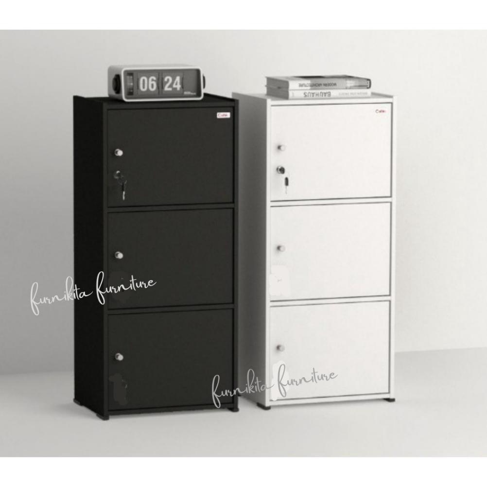 JTR - RAK SERBAGUNA 3 PINTU KAYU KUNCI / LEMARI BUKU SERBAGUNA