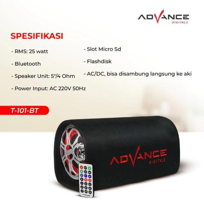 Speaker Bluetooth Aktif Portable Advance T-101BT Subwoofer Karaoke Radio / speaker advance karpet t1