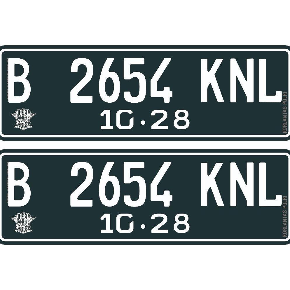 PLAT NOMOR MOBIL FONT BARU PUTIH PLAT MOBIL STANDAR HITAM