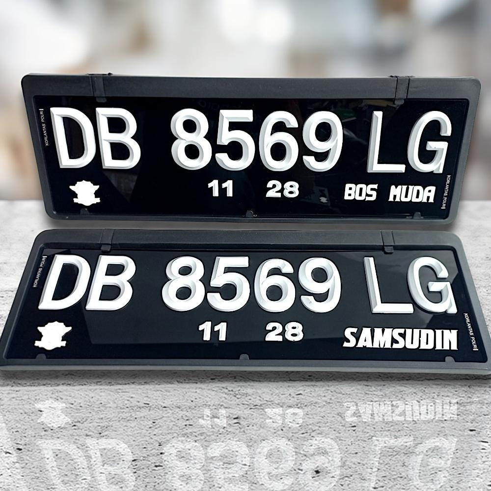 Plat Nomor Mobil Akrilik Timbul Mewah Gratis Dudukan