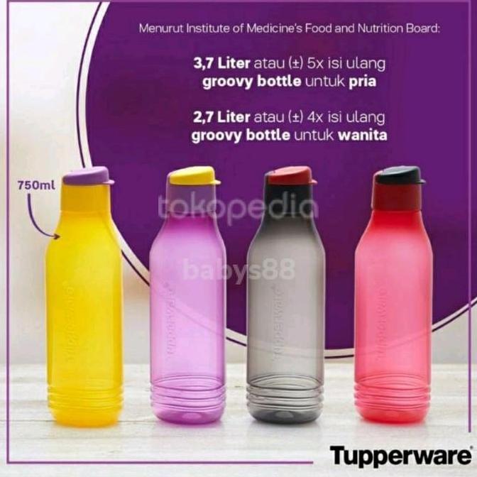 TUPPERWARE BOTOL MINUM GROOVY 750ML - TUPPERWARE GROOVY BOTTLE 750ML