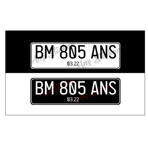 Cutting Stiker Plat Nomor Model Baru Untuk MOBIL