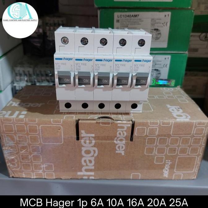 Promo HAGER MCB 1 Phase Pengaman Stop Kontak Listrik 6A 10A 16A 20A Ampere Diskon