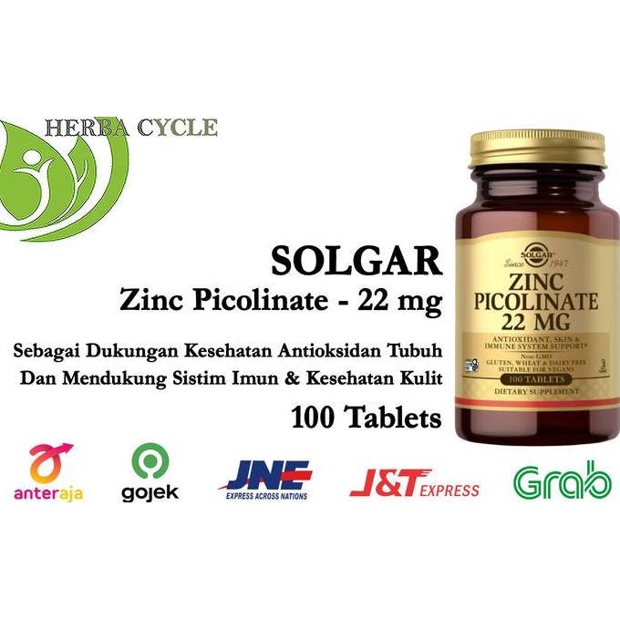 Solgar Zinc Picolinate, 100 Tablet Ori USA Vit Zinc Picolinate