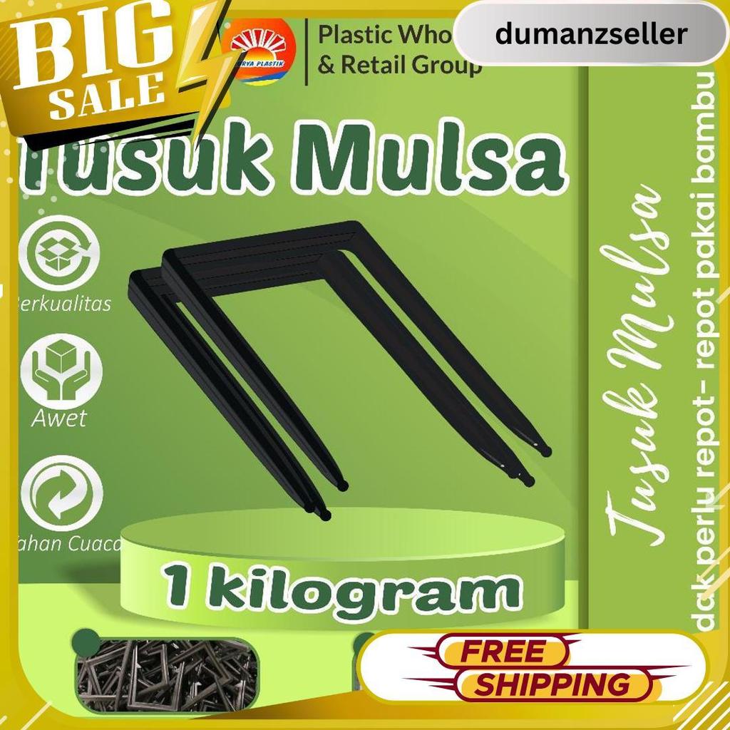 Pasak Mulsa/Penjepit Plastik Hitam Perak Mulsa Pertanian Model U Termurah