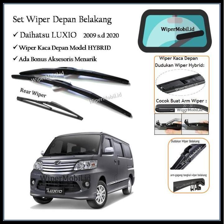 TERBARU WIPER LENGKAP KACA MOBIL DAIHATSU LUXIO 16 2017 2018 2019 2020 HYBRID 