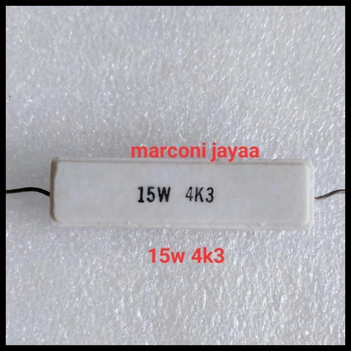 DISKON RESISTOR 15WATT 4K3 KERAMIK PUTIH 