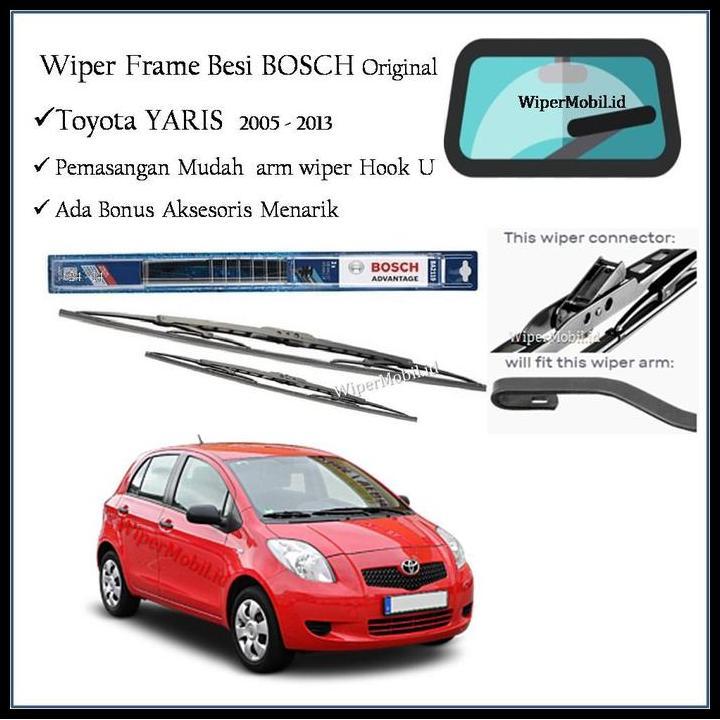 TERLARIS WIPER FRAME BESI TOYOTA YARIS 2005 2006 2007 2008 2009 2010 2011 2012 