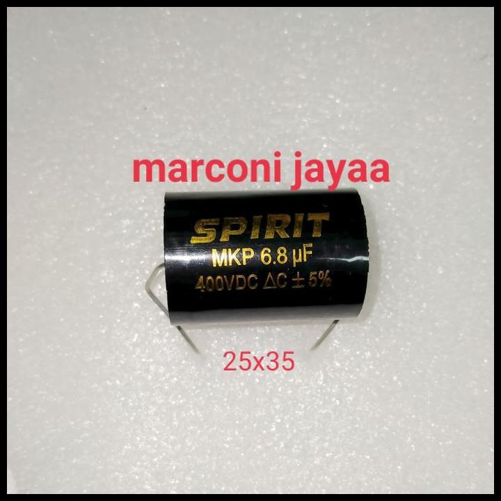 TERMURAH KAPASITOR MKP 6,8UF 400V SPIRIT AXIAL 25X35 