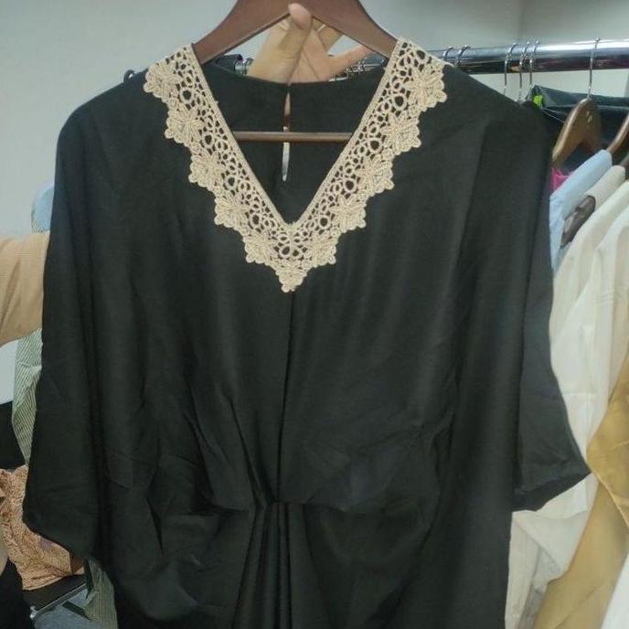 KAFTAN PUTIH HITAM KYOTO PREMIUM SILK IMPORT