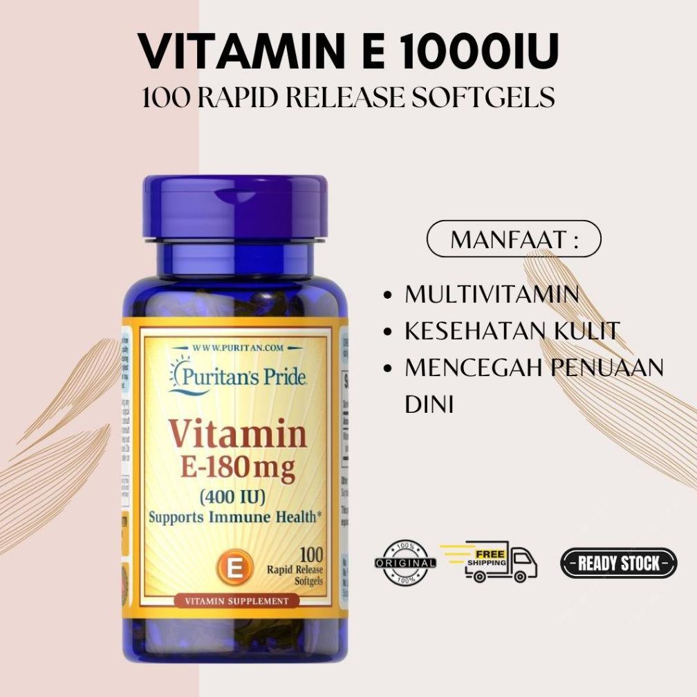 Puritan Pride Vitamin E 400 IU100 Softgel / 400 IU Selenium Softgel / 1000IU 450mg isi 50 Softgel
