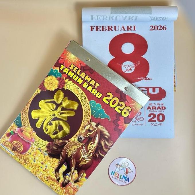 Organix- Kalender Harian Besar 2026 / Kalender Harian Sedang 2026 Kertas Litho