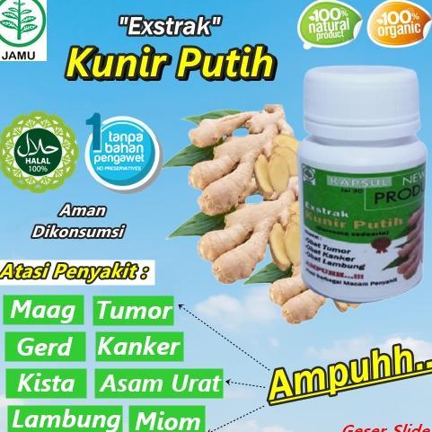 KUNIR PUTIH HERBAL KUNYIT PUTIH ASLI JAMU KUNIR SERBUK KANKER TUMOR MAAG LAMBUNG ASAM URAT