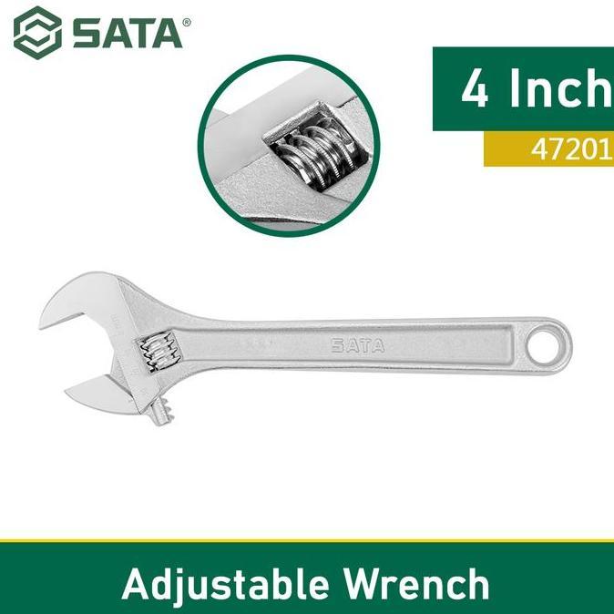 Promo Kunci Inggris 4 Inch 47201 Adjustable Wrench Sata Tools