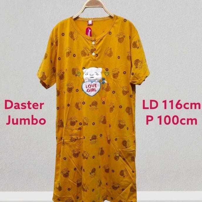Terpopuler- Daster Wanita Dewasa Jumbo Bahan Kaos Tebal Motif 2Xl Ld 116Cm Setrip Panjang