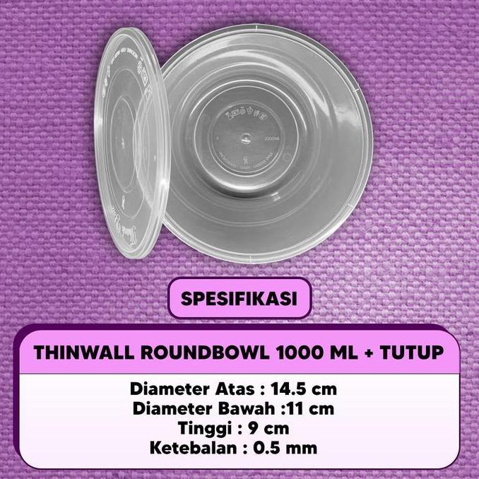 Starsix- Thinwall Mangkok Bulat 1000 Ml / Thinwall Roundbowl 1000Ml