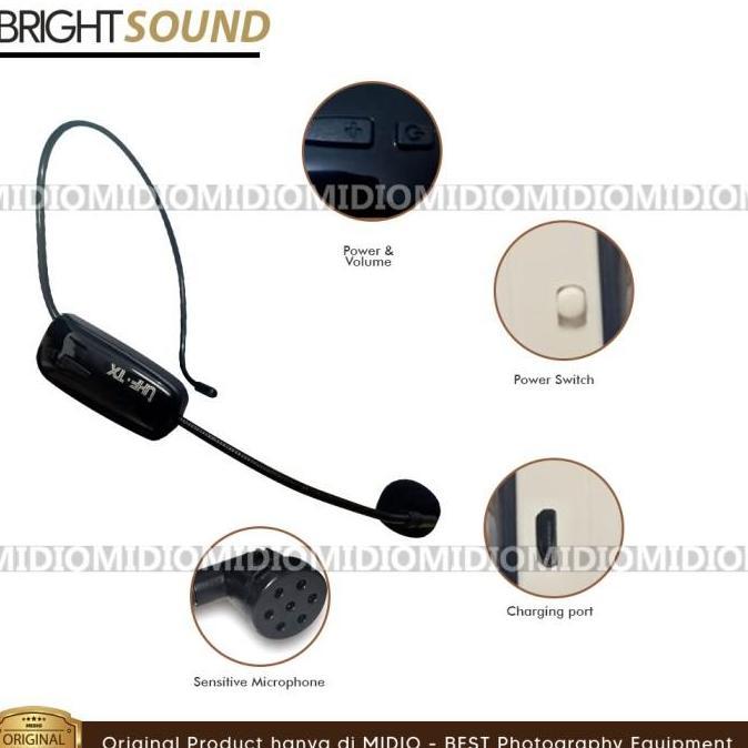 Mic Wireless Headset 2.4Ghz Taffstudio Suara Jernih Untuk Konten Live