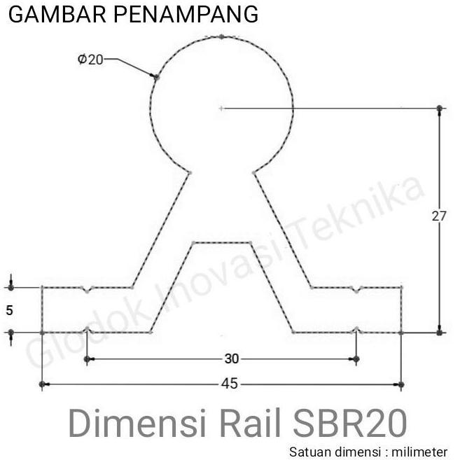Irongo- Paket Set Rail Guide Linear Sbr20 Sbr 20 Shaft + 4 Block Sbr20Uu