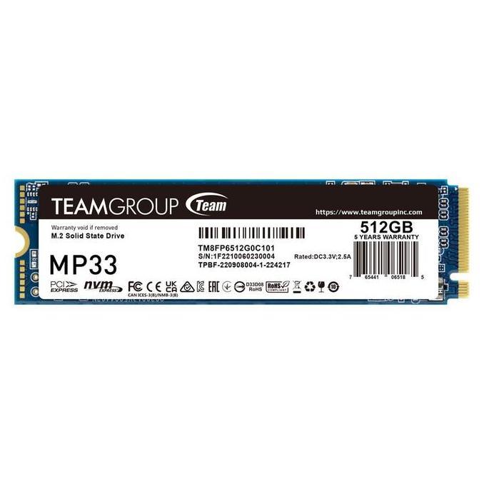 Terpopuler- Team Ssd Nvme Gen3 Mp33 512Gb Pcie 3.0 M.2 2280 5Y - Up To 1800 Mb/S - Ssd Gen3 - Nvme G