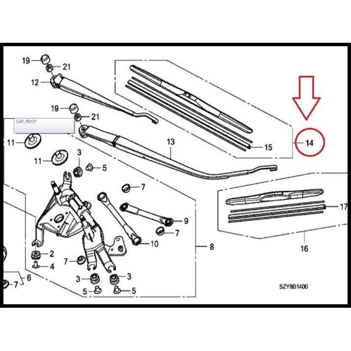 HOT DEAL BLADE KARET WIPER KANAN HONDA FREED 2009-2013 ORIGINAL 