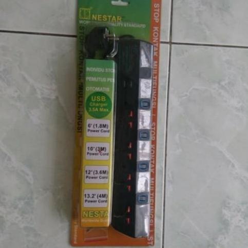 stop kontak nestar 4 lubang+USB /stop kontak 4 Lubang