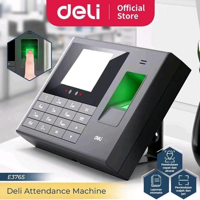 Deli E3765 Mesin Absensi Sidik Jari Dan Wajah - Mesin Absensi Fingerprint Dan Wajah Deli E 3765