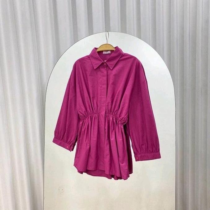 Topyoux- Alya Shirt - Kemeja Kerut Depan Katun Poplin